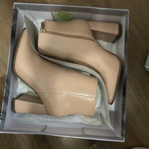 Elegant Nude Ankle Boots